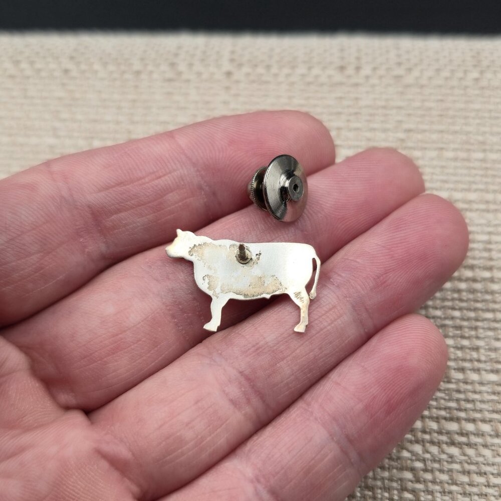 Sterling Silver Cute Cow Animal Pin A6152 - Picture 4 of 7